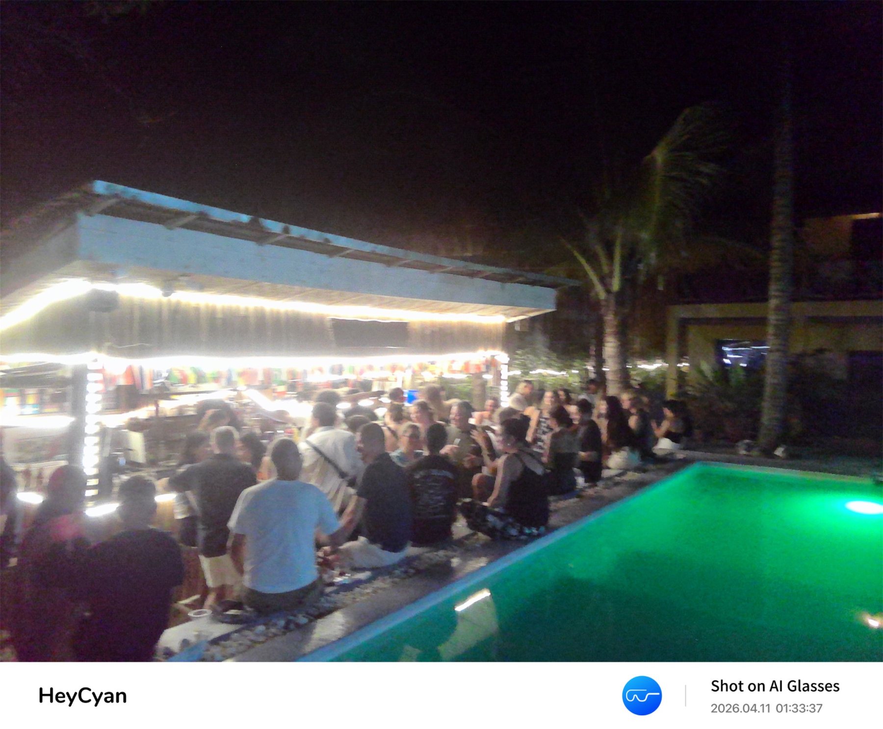 El Kabron pool bar at night